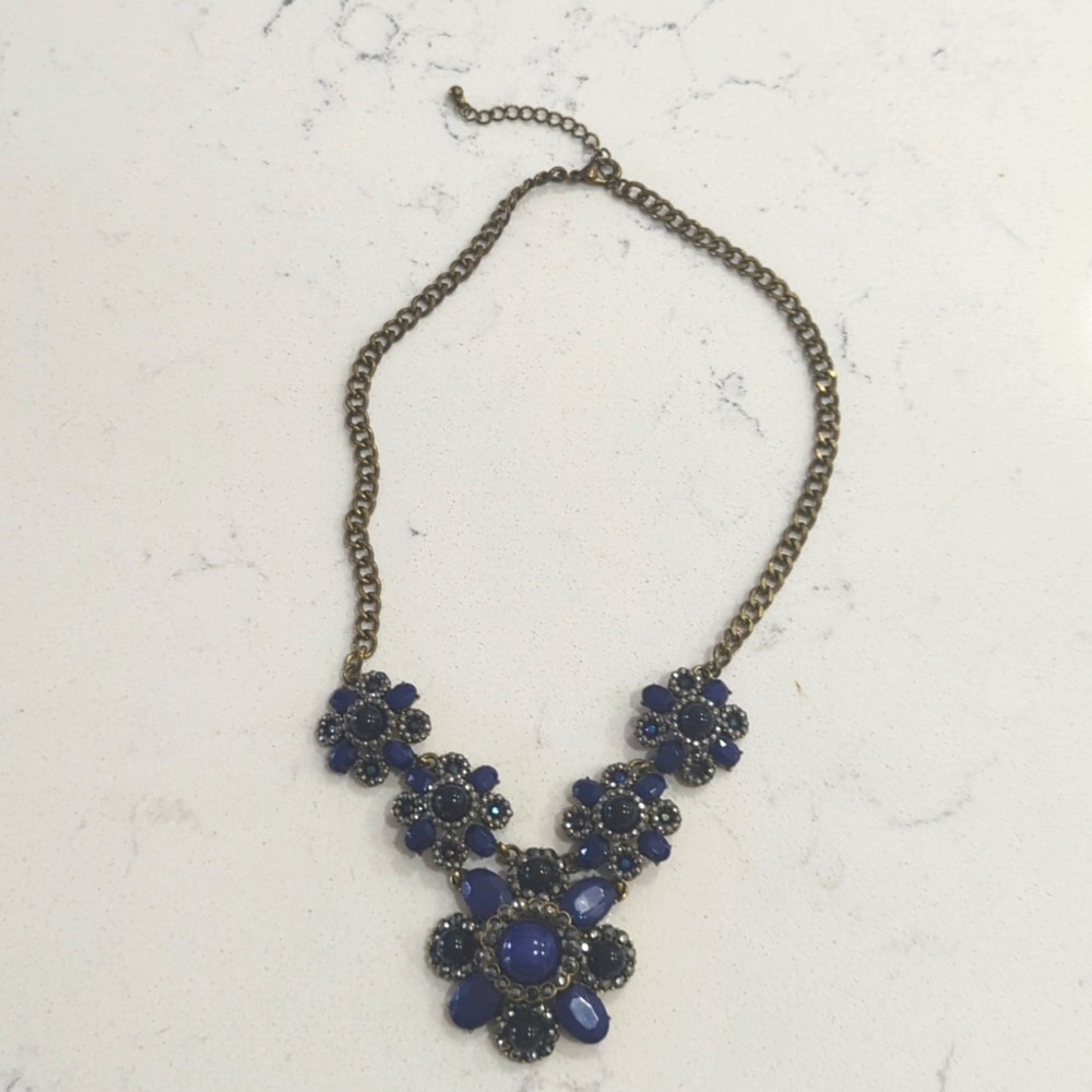 Purple and black jeweled necklace